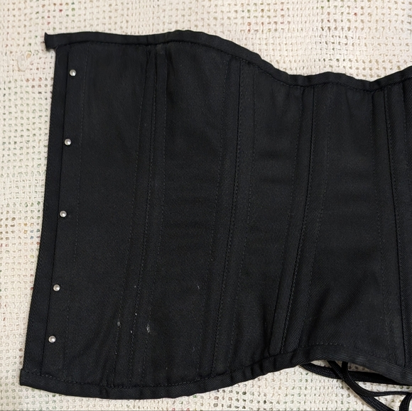 Black Cotton Underbust Heavy Waist Training Corset Sz 32 Inch 46 cm, Good cond - Picture 4 of 7